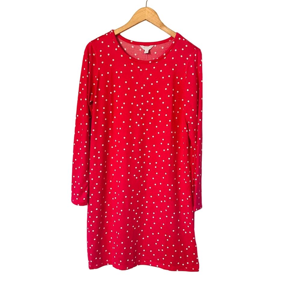 Charter Club Intimates Polka Dot Long Sleeve Night Dress Size S Small NWT Pink - Picture 9 of 9